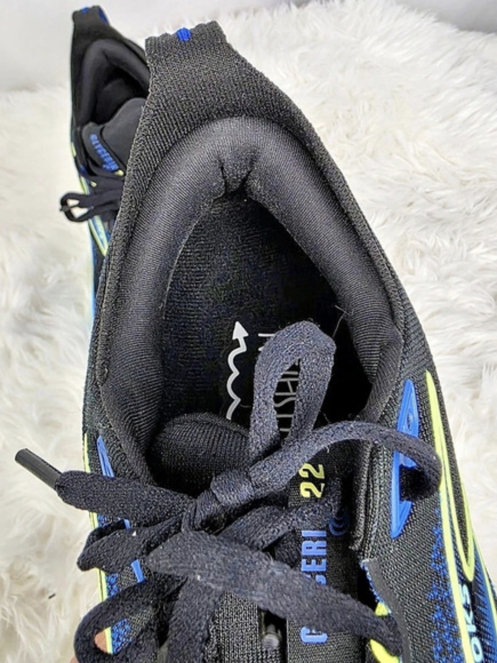 Brooks Glycerin 22 Men’s 8.5 D Black Cobalt Neo Yellow DNA Tuned Running - Picture 5 of 9